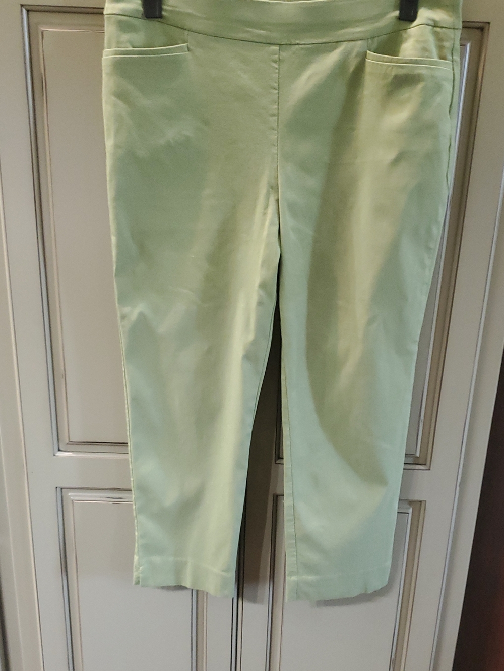 Chico's Light Green Cropped Stretch Pull-On Cropped Pants